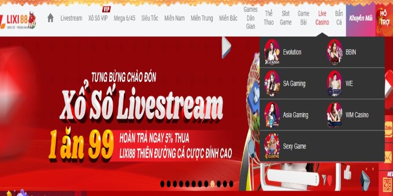 Sảnh live casino cực hot được nhiều người tìm đến